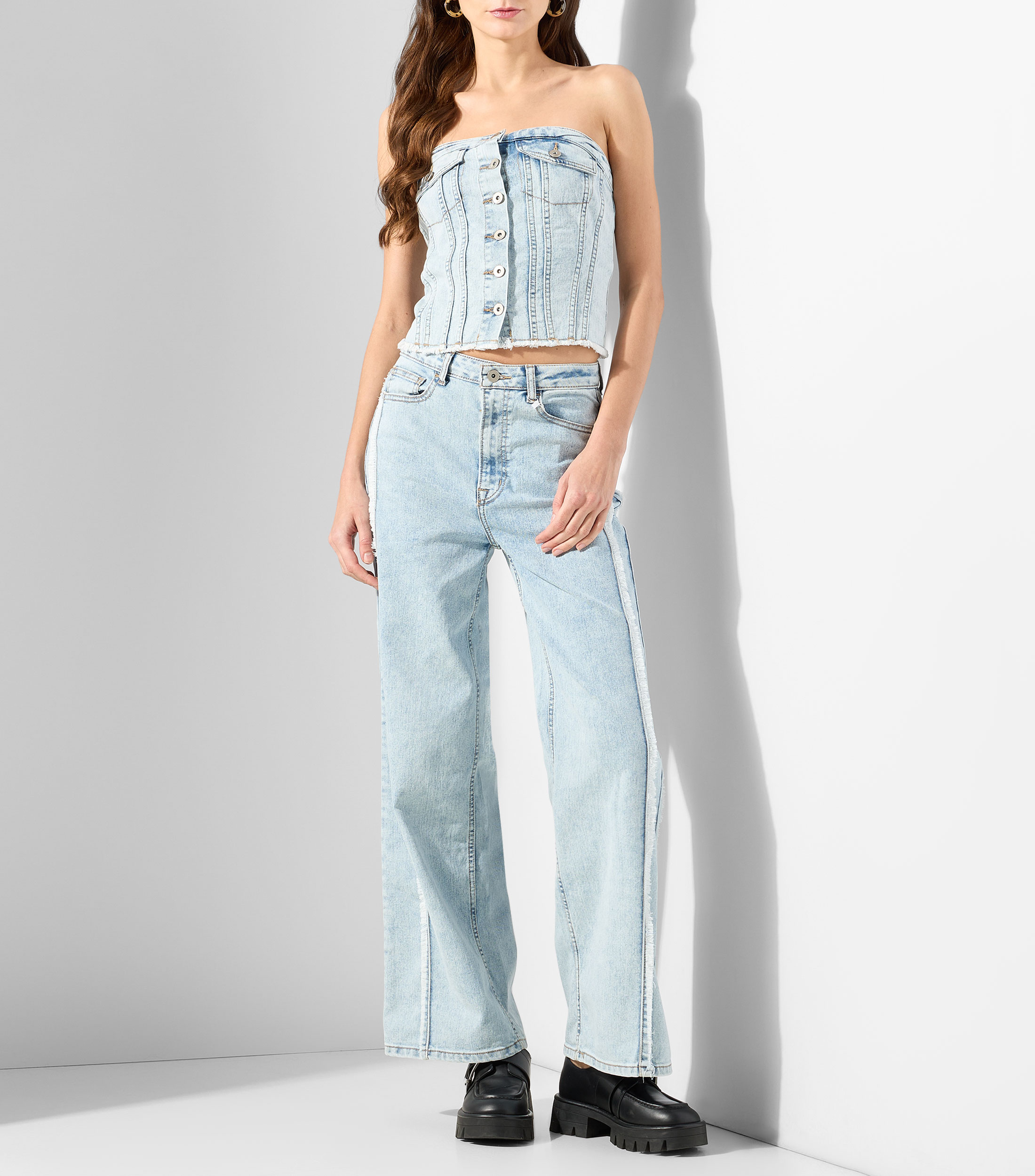 Top denim Mujer